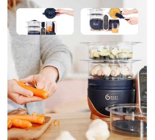 babymoov a001127 robot multifunctional 5 in 1 "nutribaby + xl" (albastru &icirc;nchis) 