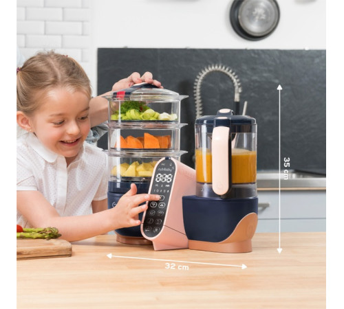 babymoov a001127 robot multifunctional 5 in 1 "nutribaby + xl" (albastru &icirc;nchis) 
