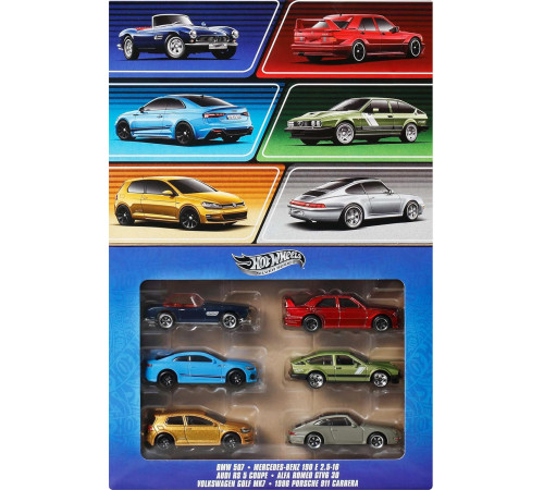 hot wheels jby79 Набор автомоделей silver "Дорогами Европы" (1:64)