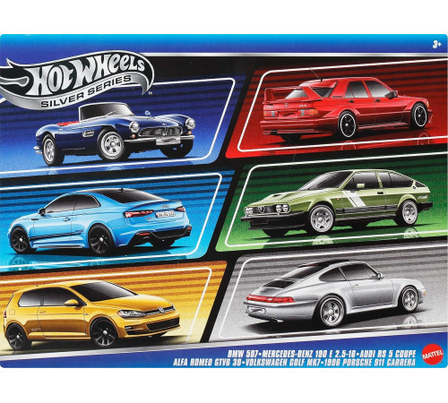 hot wheels jby79 Набор автомоделей silver "Дорогами Европы" (1:64)
