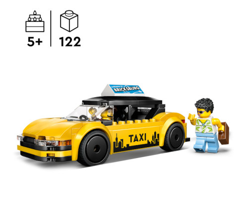 lego city 60487 constructor "taxi galben" (122 el.)