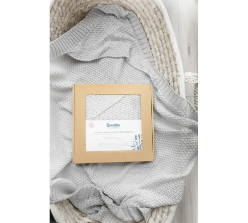 sensillo-43494 pătură din bambus cu glugă (90 x 85 cm) gri