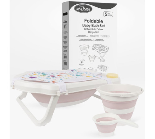  sevi 363-2 cada pliabila cu accesorii (5 el) roz 