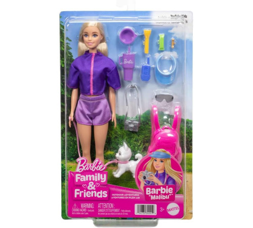 barbie jjv59 păpușa barbie "malibu" seria "aventuri &icirc;n natură"