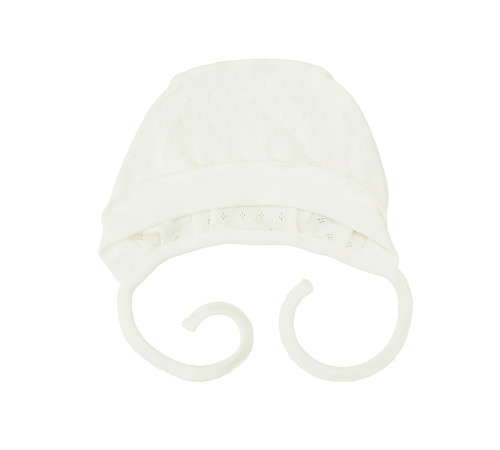 Детская одежда в Молдове minikin 25150543 Чепчик "Ажурный листик" (р.43) молочный