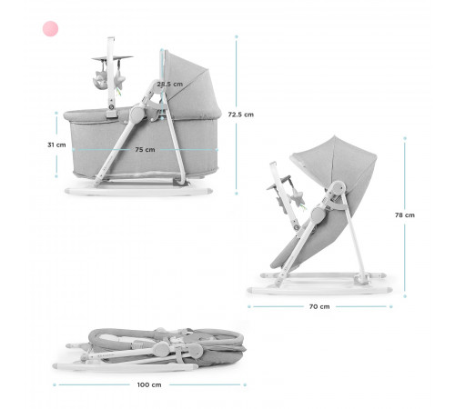 kinderkraft patut-balasoar 5-in-1 nola gri