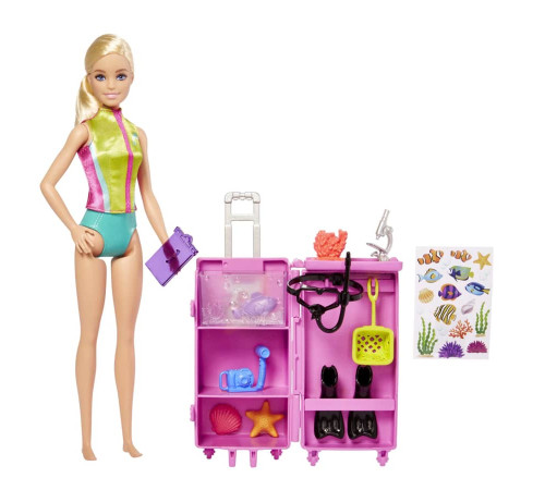 barbie hmh26 papusa "biolog marin" cu accesorii