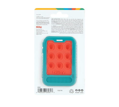 nuby nv06030 Прорезыватель "phone sensory popper teething toy" (3 м+)