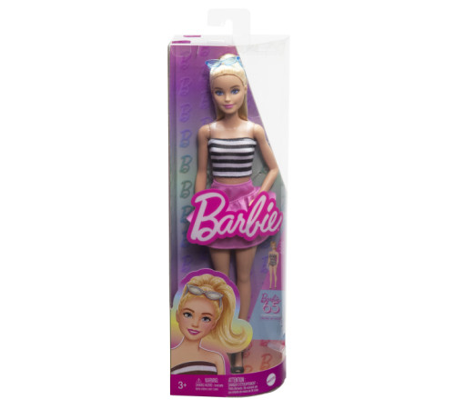 barbie hrh11 papusa barbie "fashionista" intr-o fusta cu volane roz