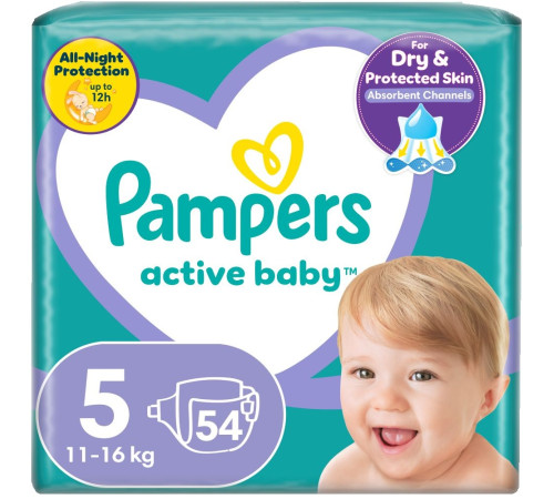 Pampers Active Baby 5 (11-16 кг.) 54 шт.  pampers active baby 5 (11-16 кг.) 54 шт.