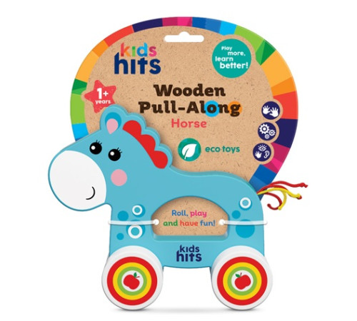  kids hits kh20/011jucărie din lemn "căluț" seria "Împinge și trage"