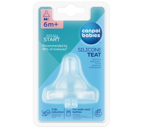 canpol 21/721 tetina din silicon rotunda mediu easystar" (6 luni+) 1 buc.