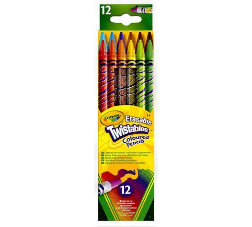  crayola 687508 creioane cu mecanism de rasucire colorate (12 buc.)