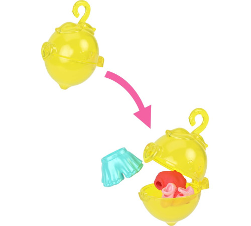 polly pocket jkr51 set de joacă portabil cu mini-păpușă și accesorii tip breloc (in sort.)