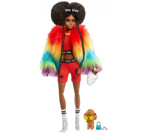Barbie GVR04 Кукла "Extra" в радужной накидке Детский магазин в Кишиневе в Молдове barbie gvr04 Кукла "extra" в радужной накидке