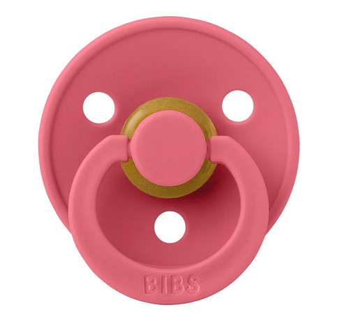 bibs suzeta rotunda din latex color s coral (0-6 luni)