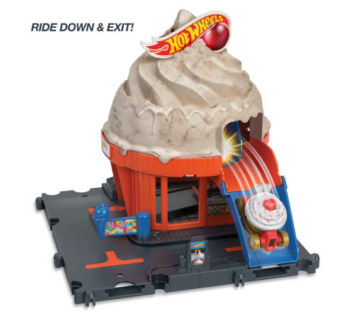 hot wheels hkx38 set de joc "city downtown ice cream swirl"