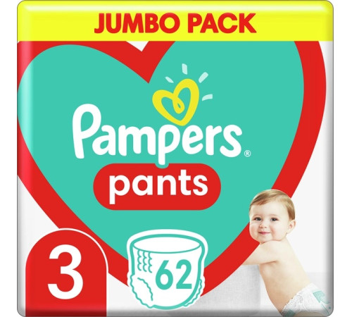  pampers pants 3 (6-11 kg.) 62 buc.