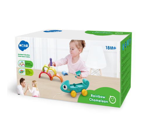 hola toys ha795700 jucărie de plimbare „cameleon curcubeul“