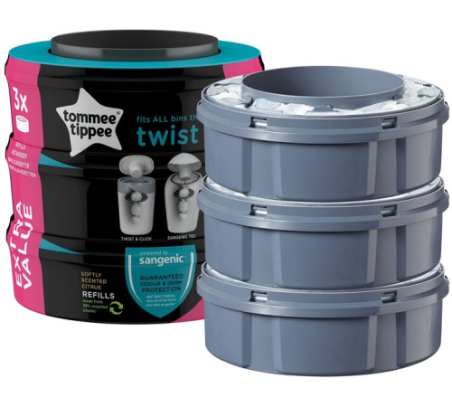 tommee tippee tt0128 rezerve pentru cos de scutece"twist" (3 buc.)