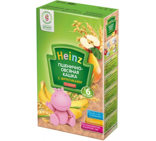heinz Пшенично-овсяная кашка с фруктиками без молока (6m+)