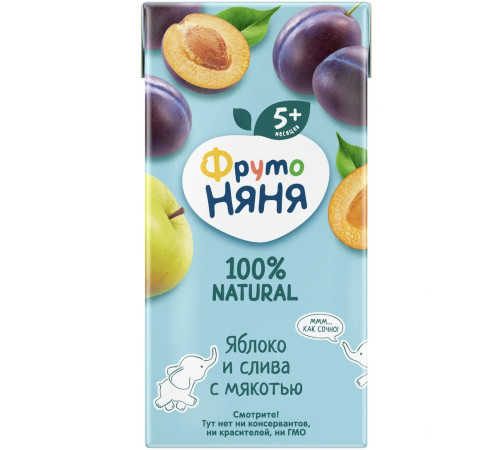 ФрутоНяня нектар яблоко-слива с мякотью 200 мл. (5 м+)