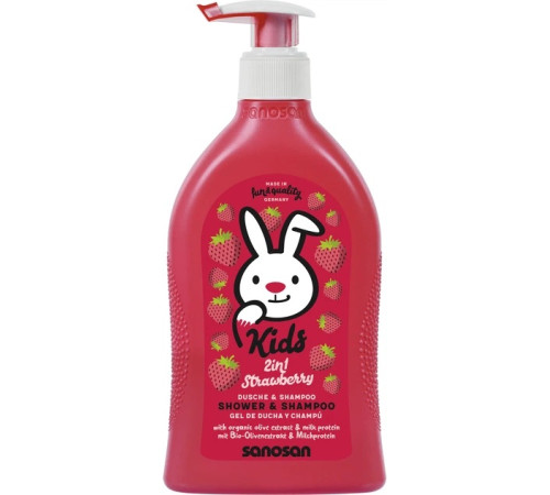  sanosan kids Гель для душа и Шампунь с ароматом клубники (400 мл)
