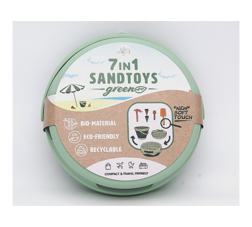 compactoys 99700401 set de nisip compact 7 &icirc;n 1 (verde)
