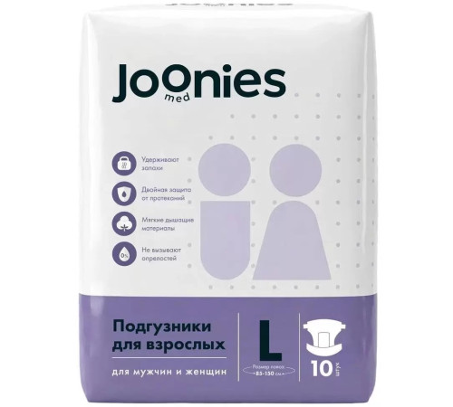  joonies 100102 scutece pentru adulți med adult, mărimea l (10 buc.)