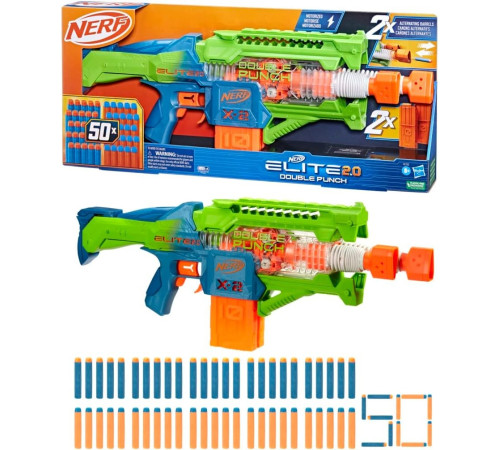 nerf f6363 blaster "elite 2.0 blaster double punch"