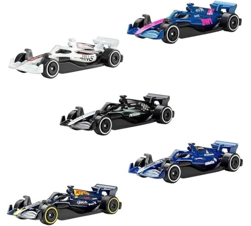 hot wheels jln11 set de 5 mașini "formula-1" din metal