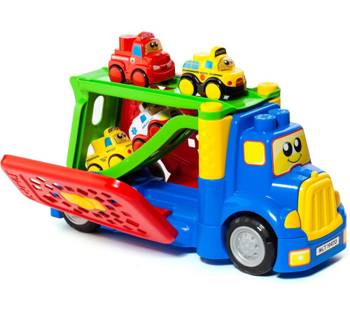 molto 19470 set de joc "camion-transportator cu o mașină" (10 blocuri)