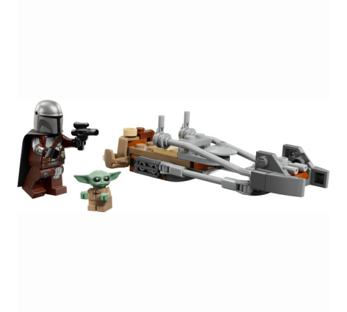 lego star wars 75436 constructor "motocicleta rapidă a lui mandalorian și grogu" (58 el.)