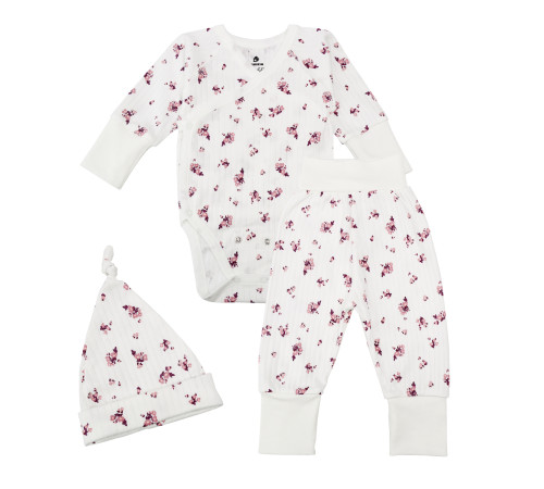  minikin 242130350-56 set de 3 piese "simple" (m.50-56) flori