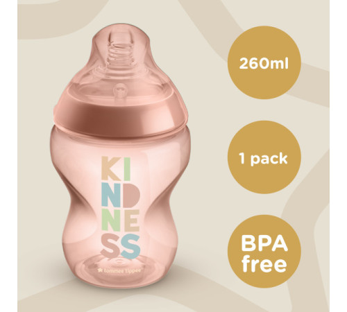 tommee tippee tt0033 biberon "closer to nature" roz (0 luni+) 260 ml.