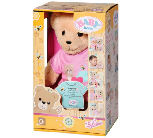 zapf creation 835609 jucărie moale "bear baby born" roz