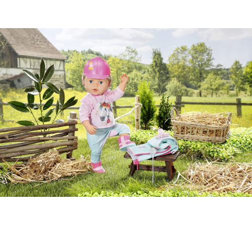 zapf creation 831175 set haine pentru păpuși  "baby born deluxe riding outfit" (43 cm.)