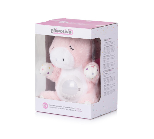 chipolino pil02504unic jucărie de pluș cu proiector și muzică "unicorn"
