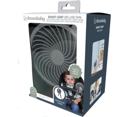 dreambaby g2332 ventilator portabil smart grip cu carcasă de protecție (gri)