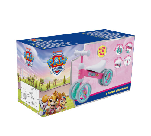 seven 34079 bicicletă de echilibru cu 4 roți "paw patrol girl"