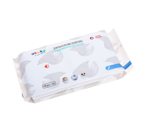 akuku-81 a0002 pungi parfumate de unică folosință pentru scutece (100 шт.)
