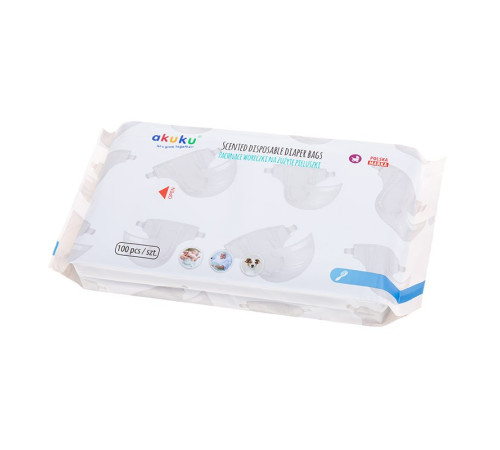 akuku-81 a0002 pungi parfumate de unică folosință pentru scutece (100 шт.)