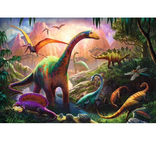 trefl 16277 puzzle  "lumea dinozaurilor" (100 el.)