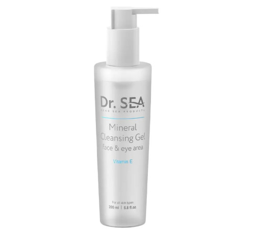  dr.sea Минеральный очищающий гель для лица и кожи вокруг глаз с витамином Е (200 мл) 020820