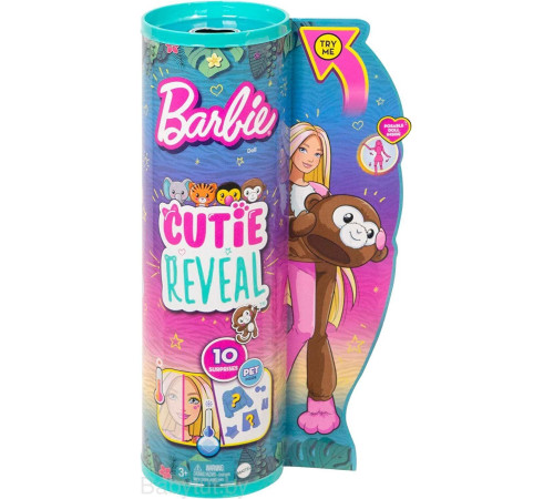 barbie hkr01 păpuşă "cutie reveal: maimuţă"