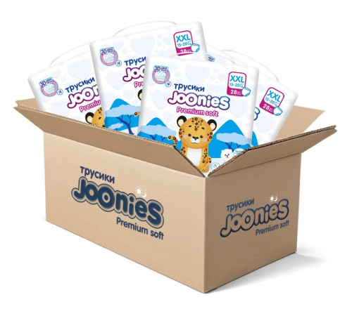  joonies mega pack 953217 premium soft scutece-chilotei xxl, 15-20 kg, (4x28) 112 buc.