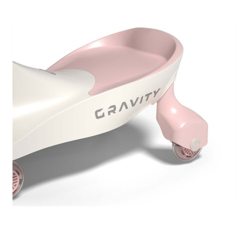 milly mally  59529 Детская машинка-каталка "gravity" с led-колесами (кремовый/розовый)