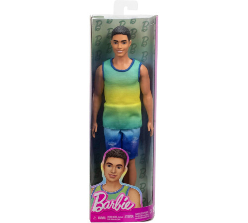 barbie hyv00 păpușă ken "fashionist" într-un tricou albastru-verde