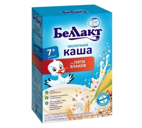 Детское питание в Молдове Беллакт каша молочная из 5 злаков 250г (190110000)