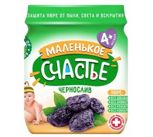 Детское питание в Молдове "Маленькое счастье" Пюре из чернослива 80 гр. (4 м+)